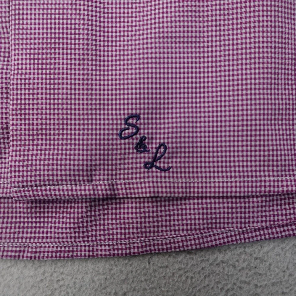 Lot of 2 State and Liberty Dress Shirts Mens Medium Check Plaid Stretch Athletic - Picture 15 of 16